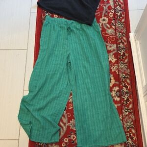 Blue Blush Teal Wide Leg Pants